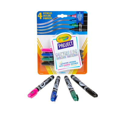 Crayola Project Metallic Outline Markers, Pack of 4
