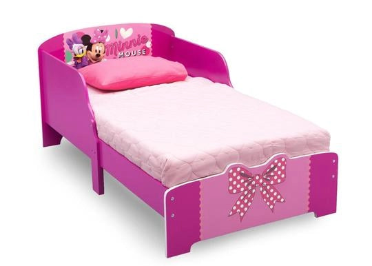 Delta Children - Minnie Mouse Wooden Bed W/ Rail (Mattress Included)