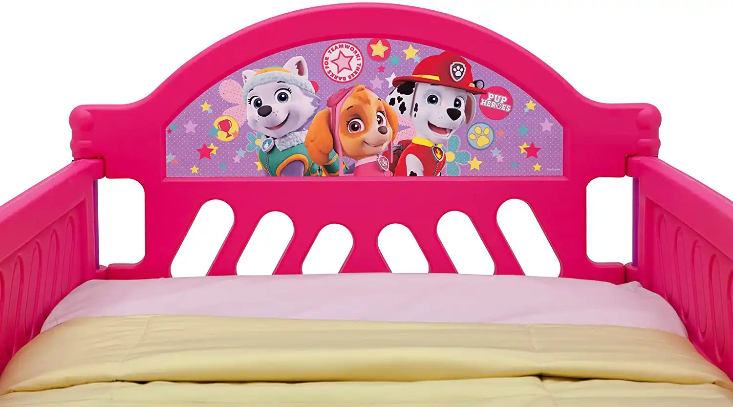 Delta Children - Paw Patrol Plastic 3d Footboard Toddler Bed W/ Guardrail (Mattress Included)