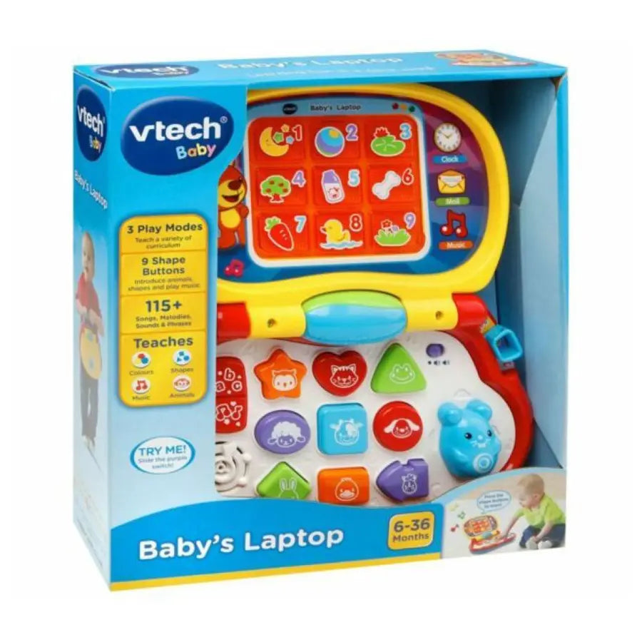 كمبيوتر محمول للأطفال من Vtech باللون الأصفر كمبيوتر محمول للأطفال من Vtech باللون الأصفر