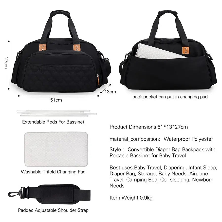 Little Story Bed in a Bag Quilted (Black)