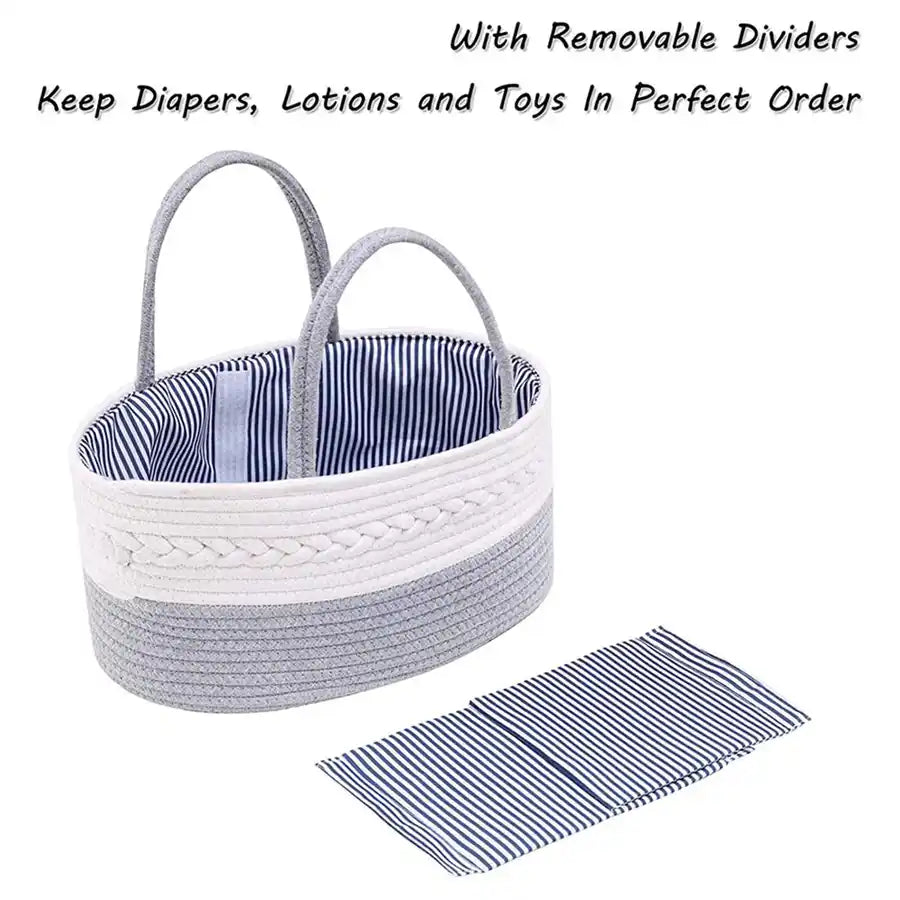 Little Story - Cotton Rope Diaper Caddy (Grey)