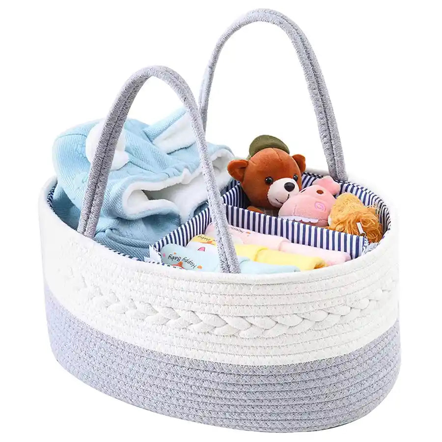 Little Story - Cotton Rope Diaper Caddy (Grey)