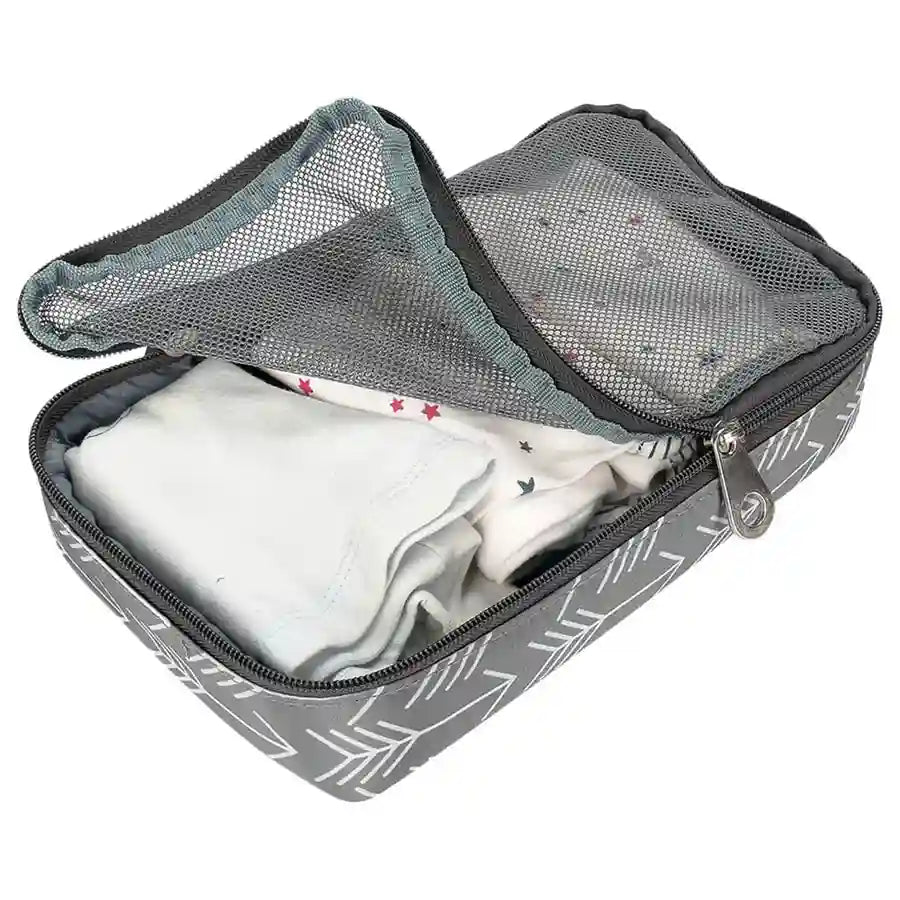 Little Story - Diaper Bag Set of 6 with Hooks (Melange Grey)