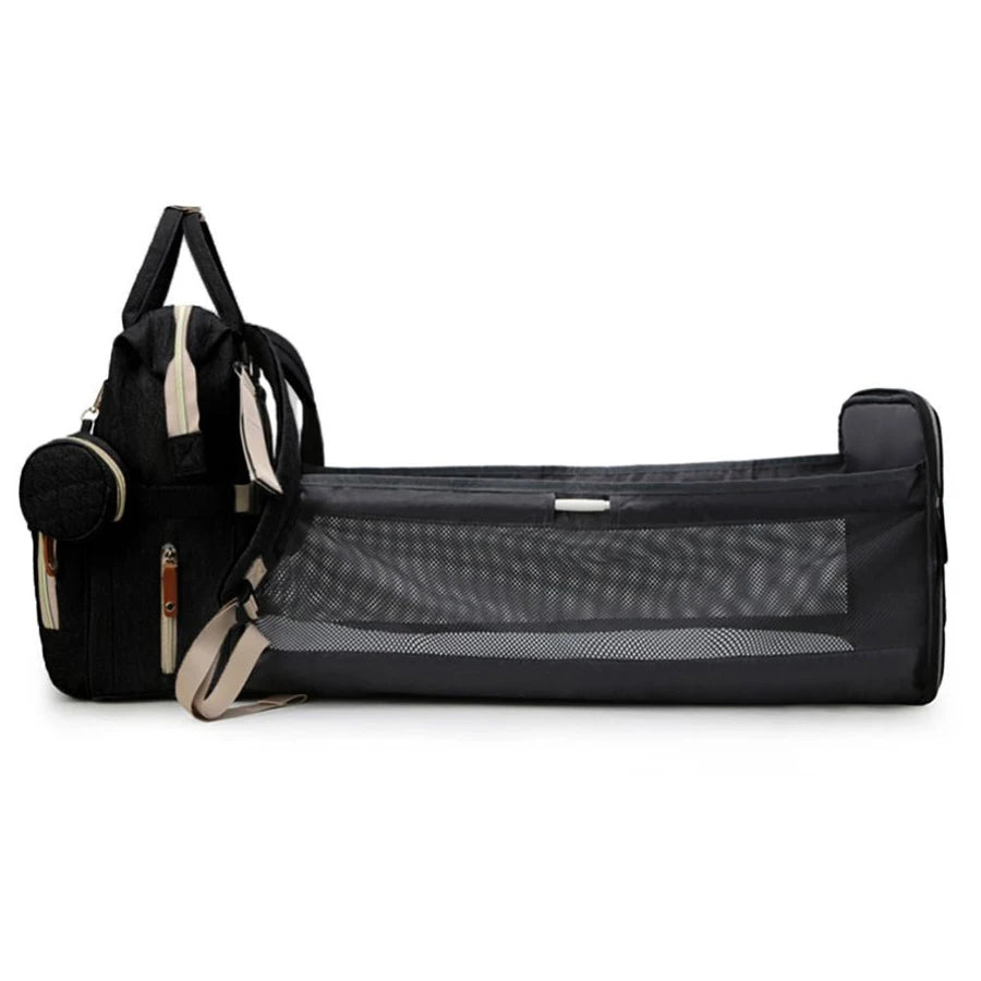 Little Story Diaper Bag with Pacifier Pouch (Black)