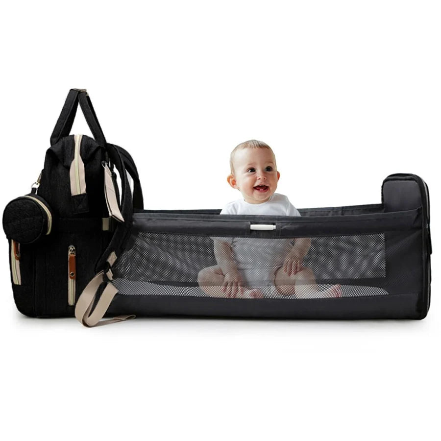 Little Story Diaper Bag with Pacifier Pouch (Black)