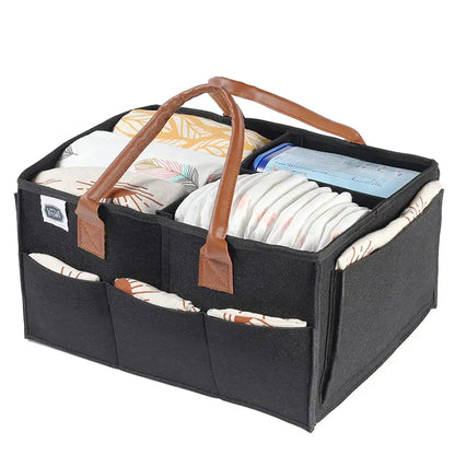 Little Story Diaper Caddy + Pouch - Medium (Black)