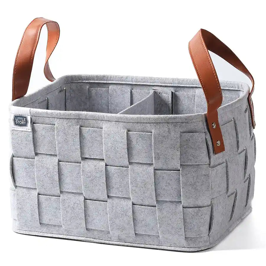 Little Story - Multi-Purpose Laundry Caddy Basket Felt (Grey)