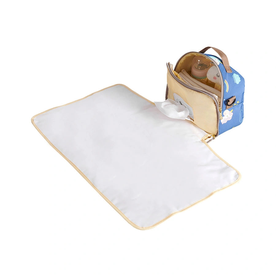 Sunveno - Diaper Changing Clutch w/t Mat (Unicorn Blue)