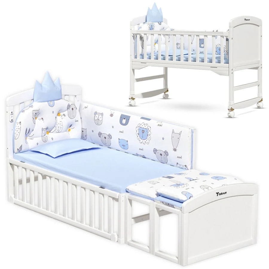 <tc>Teknum - سرير أطفال قابل للتحويل 5 في 1 بجانب السرير وسرير أطفال مع مرتبة</tc>