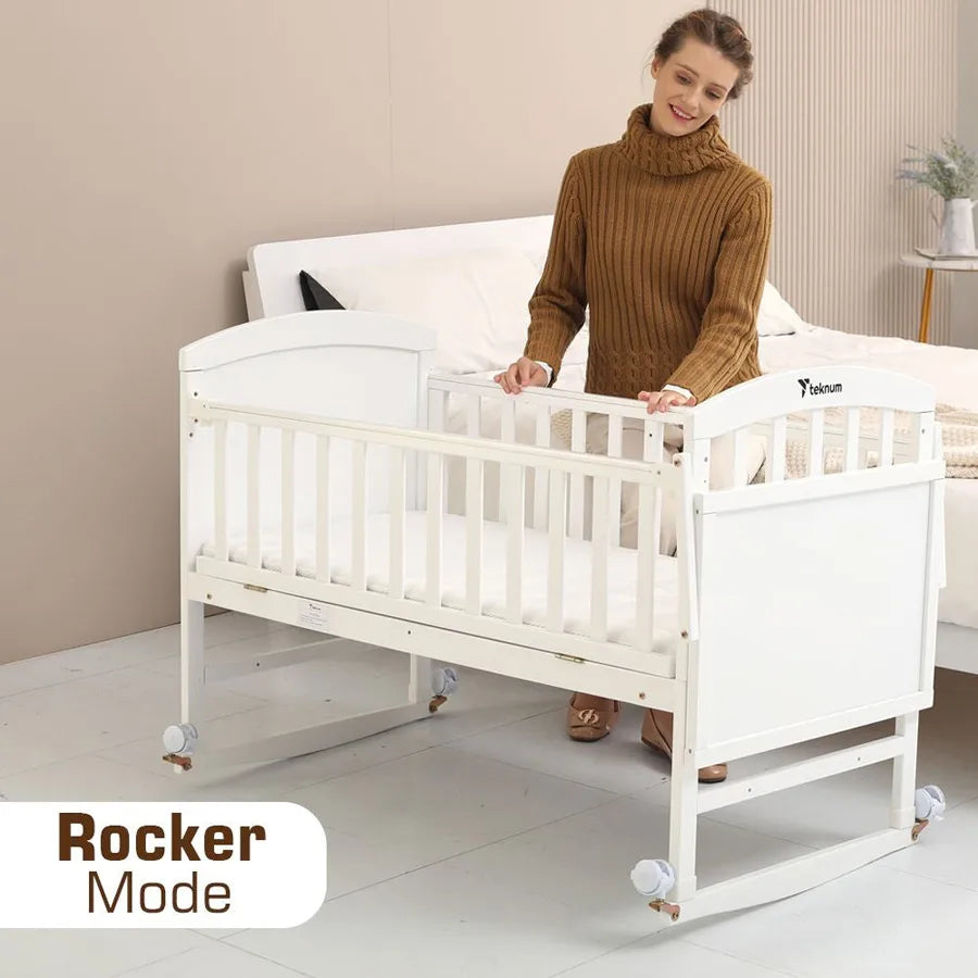 Teknum - 5-in-1 Convertible Bedside Crib & Kids Bed with Mattress