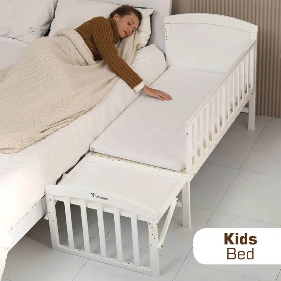 Teknum - 5-in-1 Convertible Bedside Crib & Kids Bed with Mattress