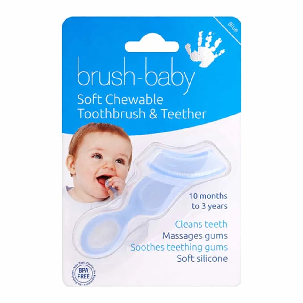 Brush-Baby Soft Teether Brush For Babies And Toddlers (Blue)