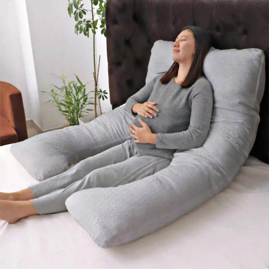 Moon Bamboo Full Body Pregnancy Pillow U-Shaped (Grey)