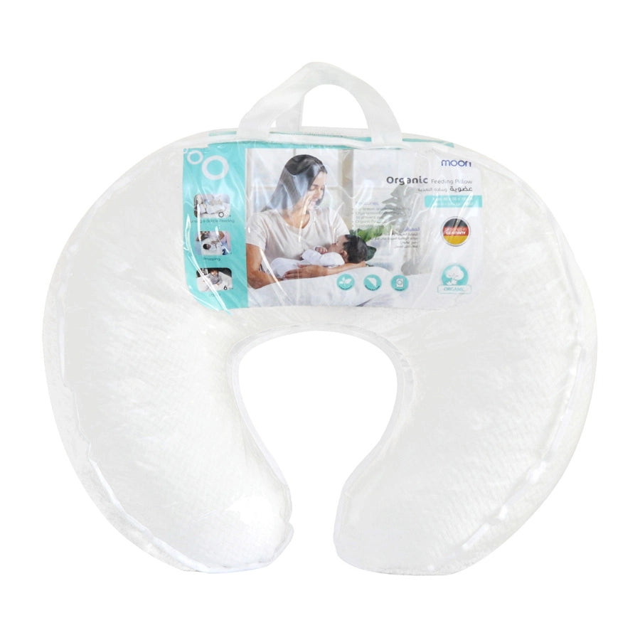 Moon - Organic Feeding/Baby Support Pillow (White)