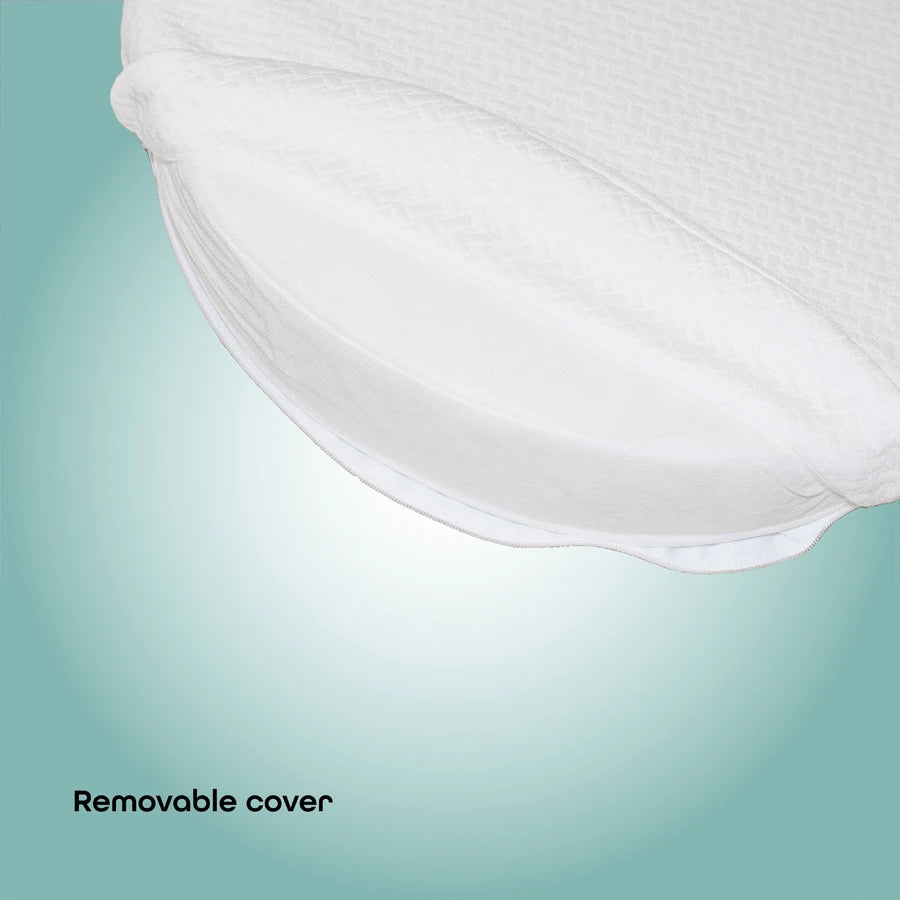 Moon - Organic Universal Crib Wedge Pillow Half Moon (White)