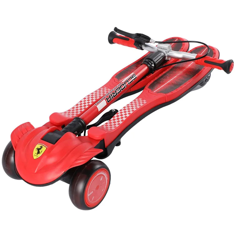 Ferrari - Frog Scooter For Kids With Adjustable Height (Red)