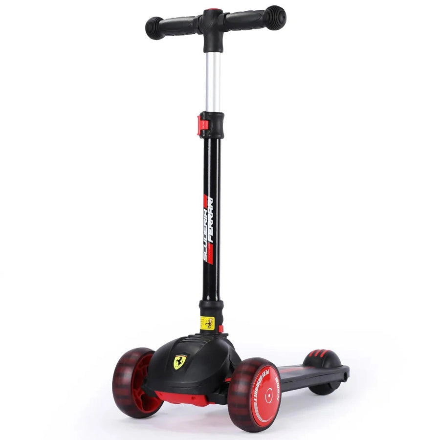 Ferrari - Twist Scooter For Kids With Adjustable Height (Black)