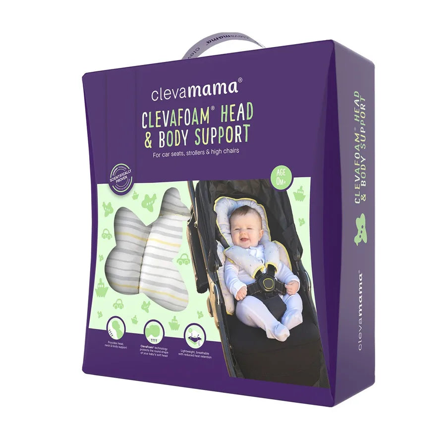 Clevamama ClevaFoam Head, Neck & Body Support (Grey & Yellow)
