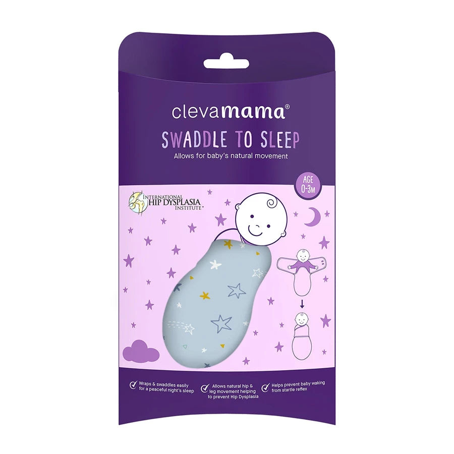 Clevamama - Swaddle to Sleep - Baby Swaddle Wrap (Blue)