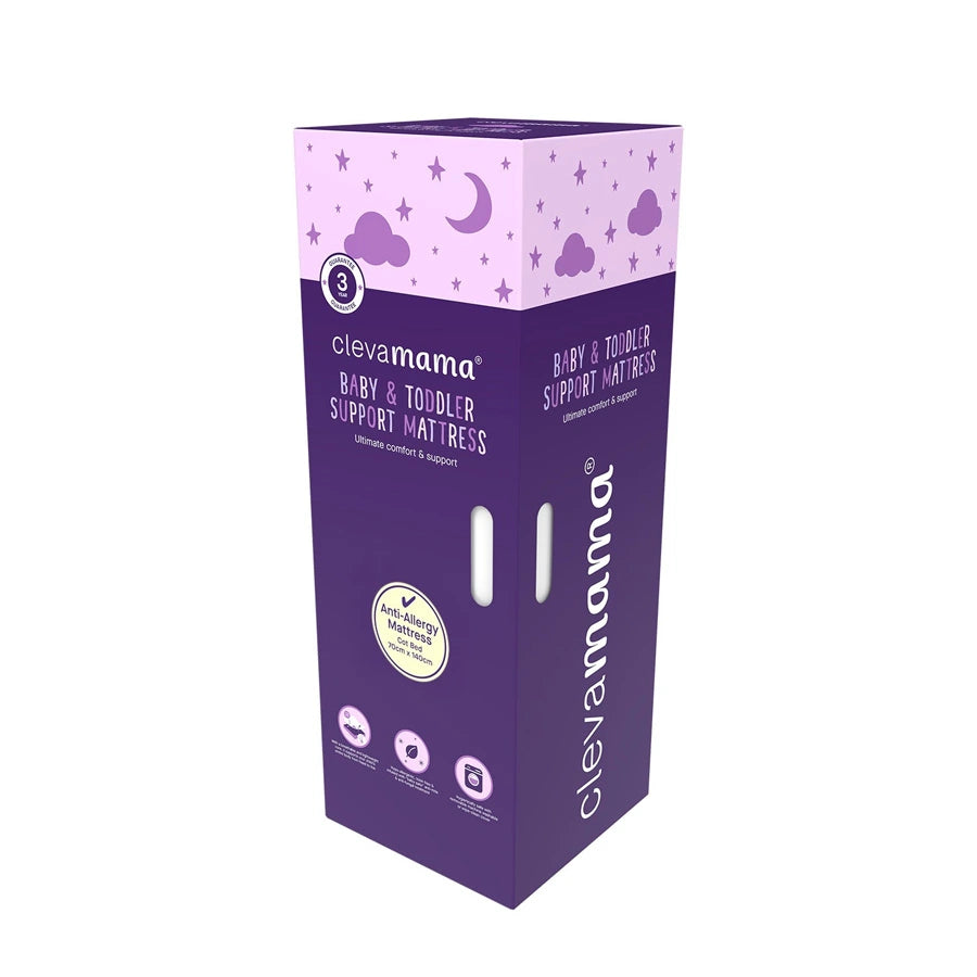 مرتبة مضادة للحساسية من ClevaMama 70 × 140 × 10 سم - حجم سرير المهد مرتبة مضادة للحساسية من ClevaMama 70 × 140 × 10 سم - حجم سرير المهد