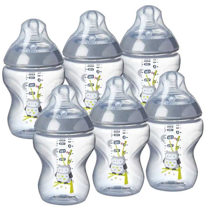 Tommee Tippee Closer To Nature Feeding Bottle, 260Ml X 6  -Boy