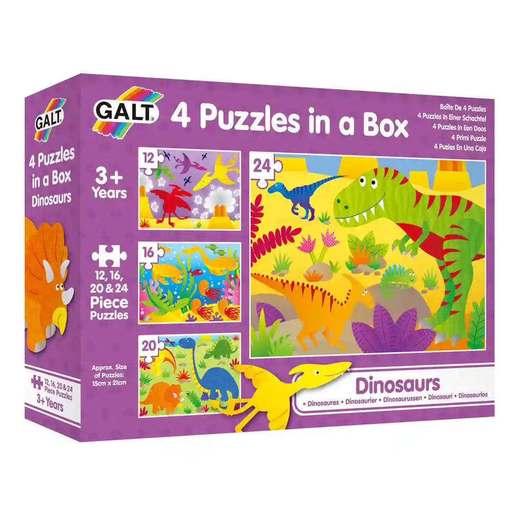 Galt -  4 Puzzles In A Box Dinosaurs