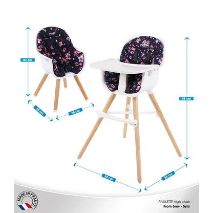 Nania Paulette 2In1 Highchair W/ Reversible Cushion (Cherry)