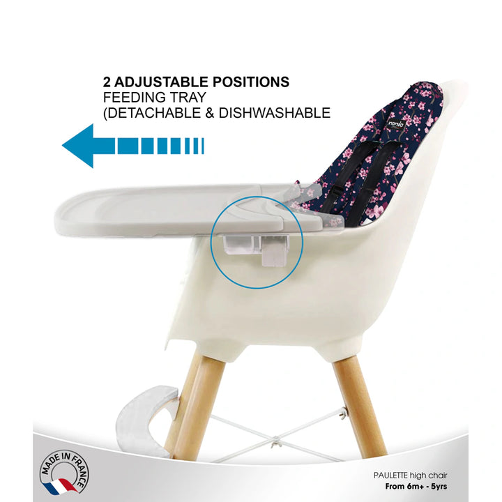 Nania Paulette 2In1 Highchair W/ Reversible Cushion (Cherry)