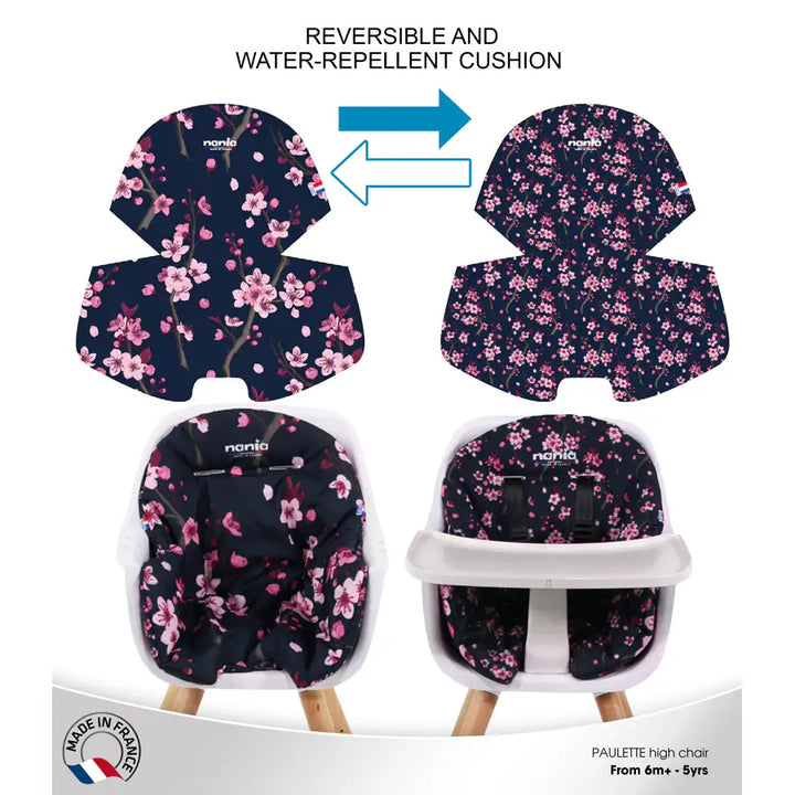 Nania Paulette 2In1 Highchair W/ Reversible Cushion (Cherry)