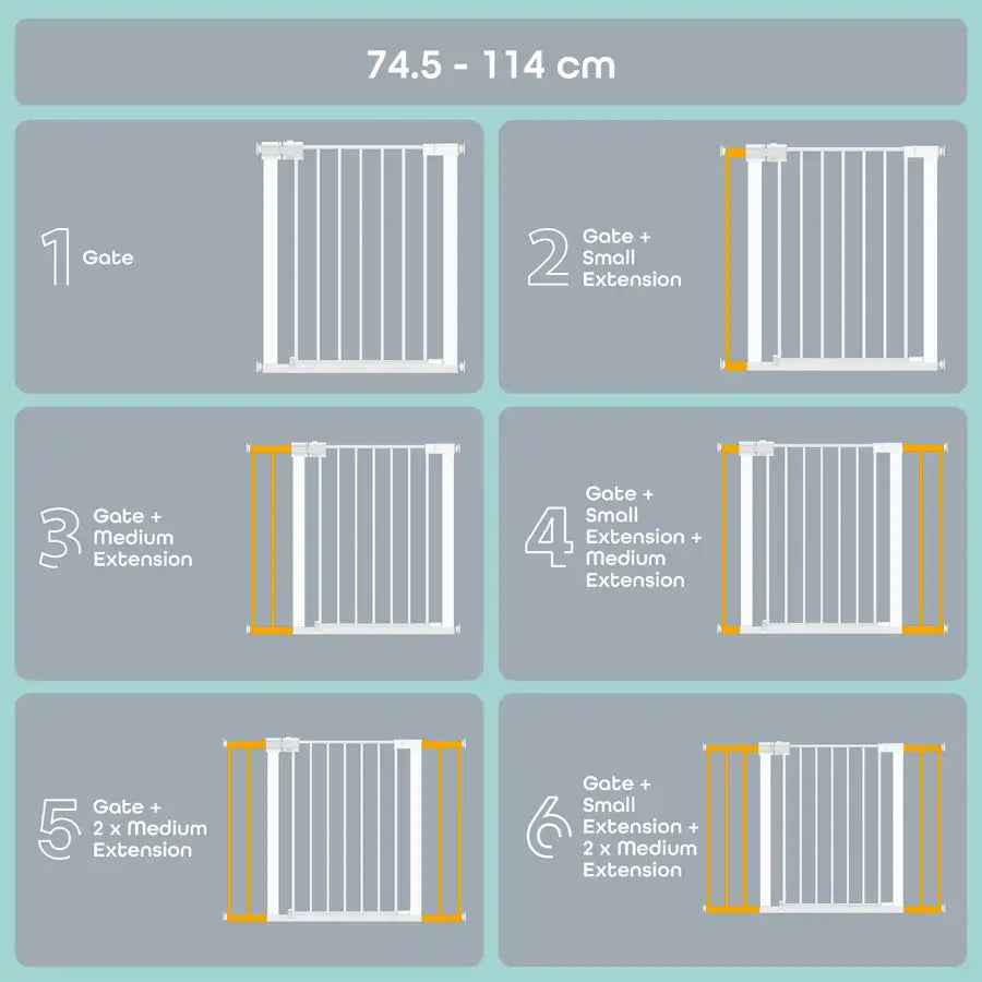 Moon Safety Metal Gate 74.5-114 cm