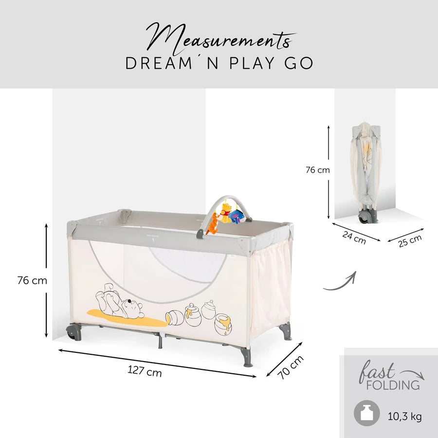hauck winnie the pooh travel cot Disney Dream'n Play Go Travel Cot - Pooh Cuddles