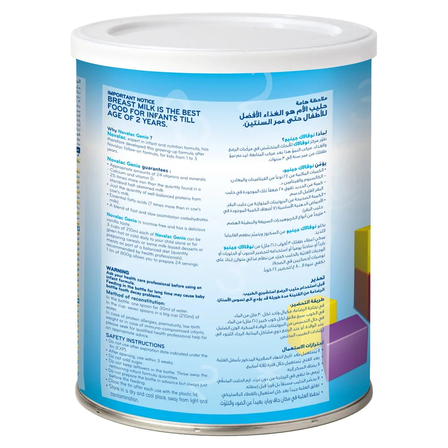 Novalac Genio 123 Growing Up Formula (1–3 Years, 800g)