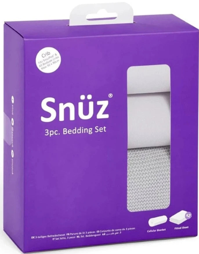 Snuz - 3 Piece Crib Bedding Set - Pack of 3  (Grey)