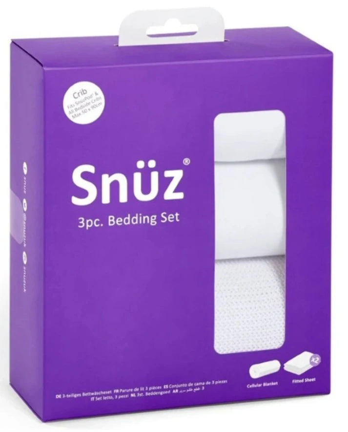 Snuz - 3 Piece Crib Bedding Set - Pack of 3 (White)