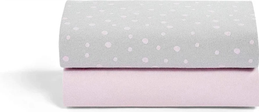 Snuz - Crib Fitted Sheets - Pack of 2 (Rose Spot)