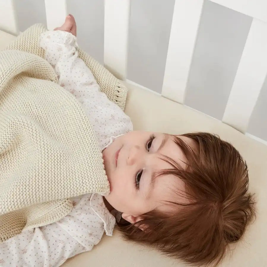Snuz Organic Knitted Cellular Baby Blanket - Linen