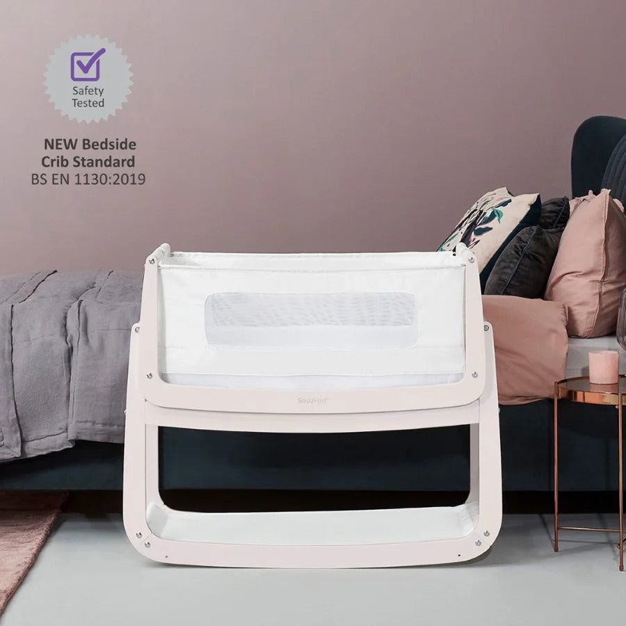 SnuzPod4 Bedside Crib (Rose White)