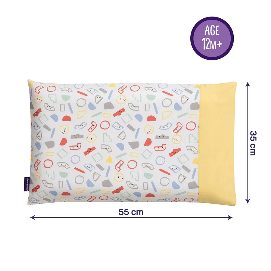 ClevaFoam Toddler Pillow Case (Grey/Yellow)