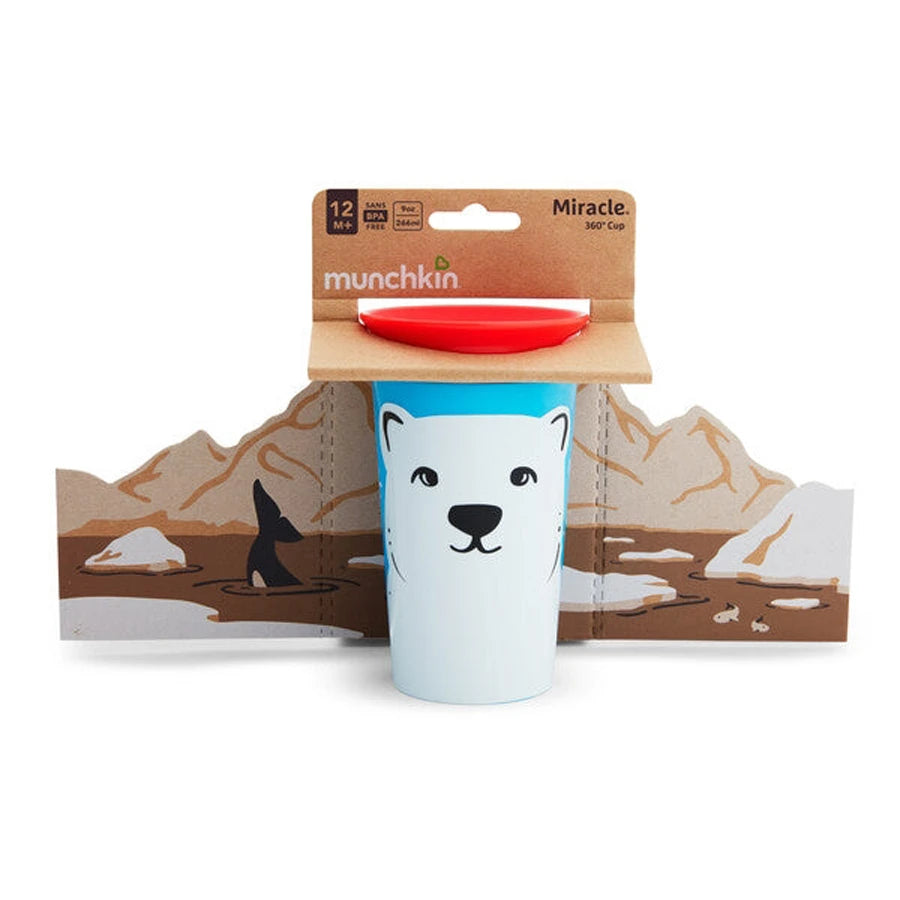 Munchkin Miracle 360 WildLove Sippy Cup 1pc 9oz - Polar Bear Munchkin Miracle 360 WildLove Sippy Cup 1pc 9oz - Polar Bear
