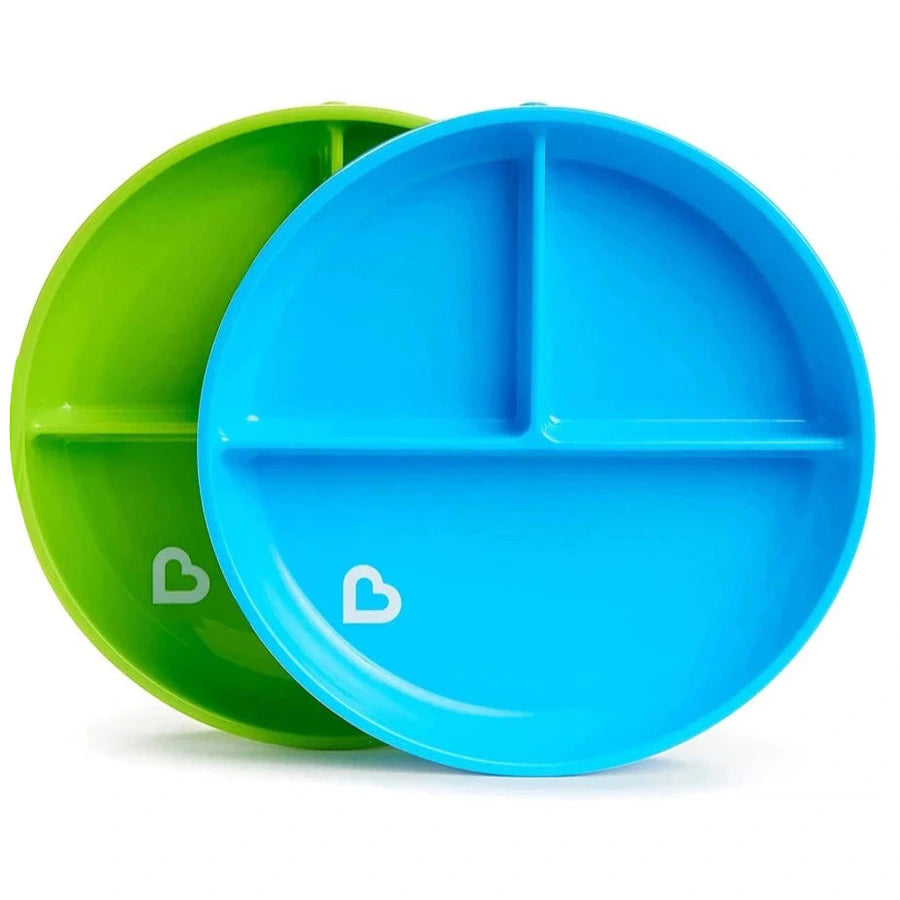 Munchkin Stay Put Suction Plates - Pack of 2 (Blue/Green) Munchkin Stay Put Suction Plates - Pack of 2 (Blue/Green)