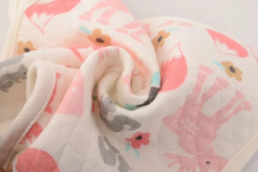 Hudson Baby 6pc Quilted Washcloths - Girl Forest