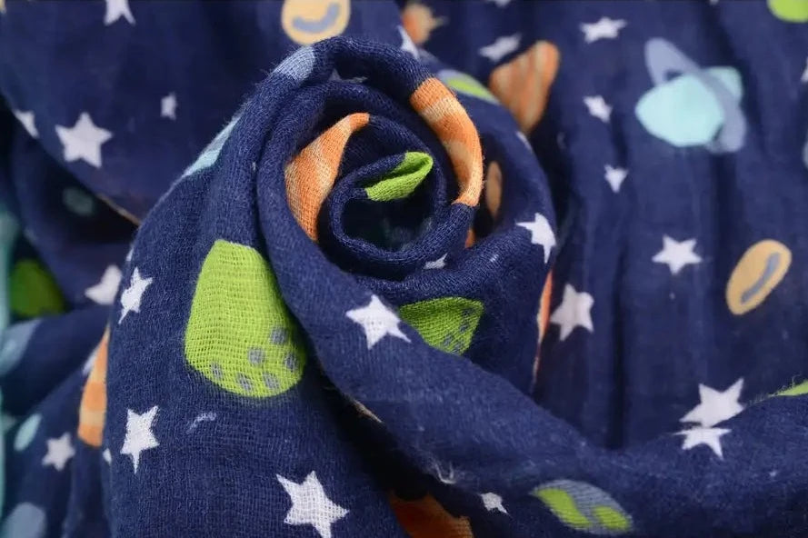 Hudson Baby Muslin Swaddle Blanket Gift 3pc - Space