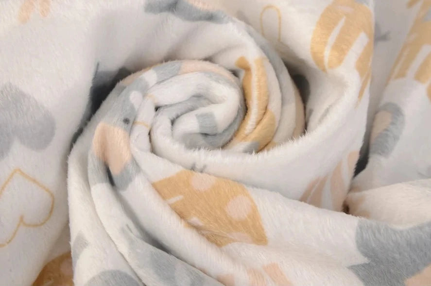 Hudson Baby - Print Mink Blanket With Sherpa Backing Neutral Safari