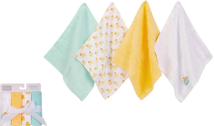 Hudson Baby - Washcloths (Woven Terry) Duck 4pc