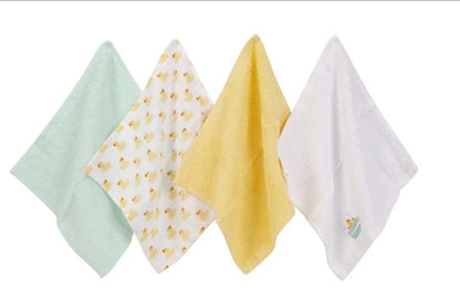 Hudson Baby Washcloths (Woven Terry) Duck 4pc