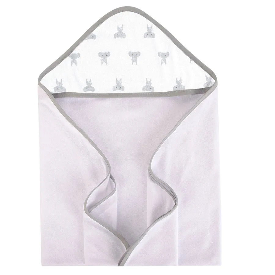 Hudson Baby Knit Terry Hooded Towel 3pc - Grey Modern Elephant