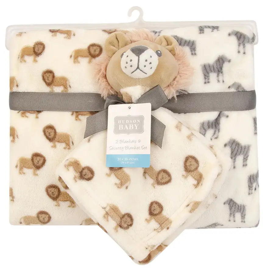 Hudson Baby - Blanket 2pc And Security Blanket - Lion