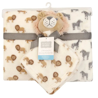 Hudson Baby Blanket 2pc And Security Blanket - Lion