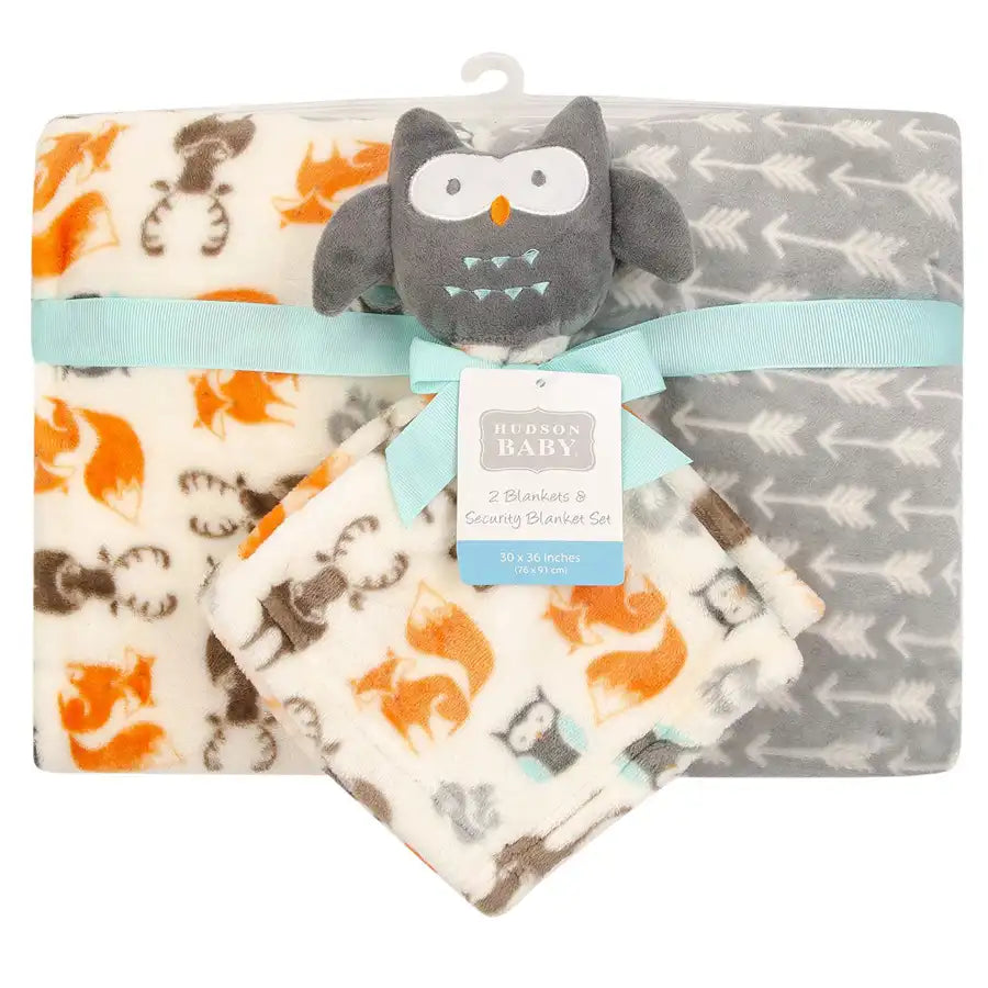 Hudson Baby - Blanket 2pc And Security Blanket - Owl